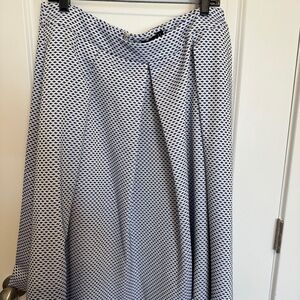 Eloquii Blue and White Geometric Midi Skirt NWT